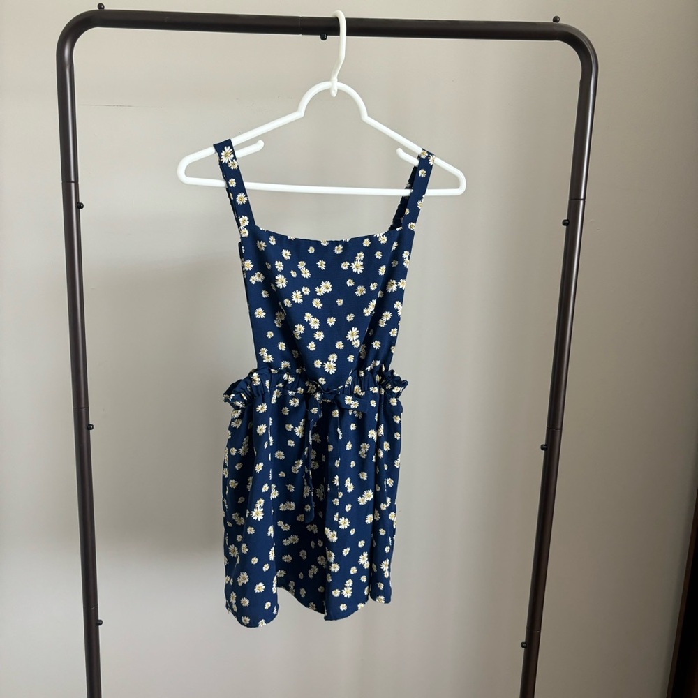 Navy Blue Floral Romper